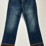Driftwood  Colette Cropped Denim Jean Embroidered Size 30 Length 26 Photo 0