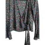 Chloe & Katie Women Crop Top XS Floral Print Wrap Y2K Retro Cottagecore Romantic Photo 3