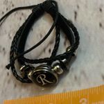 Brand new adjustable braided strappy black R bracelet Photo 4
