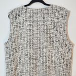 Loft  Black and White Button-up Tweed Sleeveless Shift Dress Size XL Photo 5