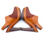 UGG  Nicco Leather Calf Hair Platform Peep Toe Slingback Sandal Brown Size 8.5 Photo 10