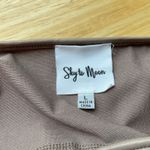 Sky to Moon Faux Leather Ruched Front Tank Top Sleeveless Brown Large Photo 4