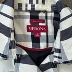 Merona  Women's Plaid Trench Coat - Black and Cream Photo 3