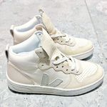 VEJA V-15 Chromefree Leather Hi-Top Sneakers in Cashew Pierre, Size 36, NEW Photo 3