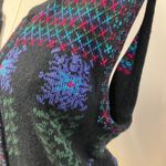 Vintage Cullinane Womens M‎ Sweater Vest Black Floral Lamb's wool blend cottage Size M Photo 5