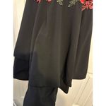 Roz & Ali Black Sleeveless Dress With Red Rose Embroidery At Waistline Photo 7