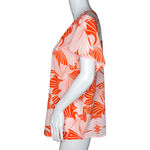 J.Crew Shirt Womens 10 Orange Floral Flower Tropical Office Casual Versatile Photo 2