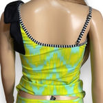Lime Ricki Bow Two Piece Swimsuit Women’s Size Medium One Shoulder with Black Bow Lime Photo 7