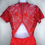 Lovers + Friends  Mon Amor Red Lace Overlay Mini Dress - Size Medium Photo 8