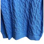 Lands' End  Women's Cotton Drifter Cable Crew Neck Sweater Medium Light Blue Photo 5
