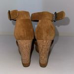 Marc Fisher Espadrille Wedge Sandals Brown Suede Ankle Strap Woven Women's 7.5 Photo 2