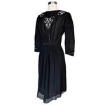 Ulla Johnson  Priscilla Silk Dress Lace Raven Chiffon Black 3/4 Sleeves 4 NWT Photo 2