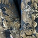 Chico's  Collection Black Gold Floral Metallic Jacquard Topper Coat Long Jacket Photo 11