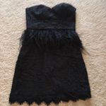 Bebe  Black Party Cocktail Dress Feathers Size 0 Photo 2