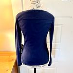 Lilly Pulitzer Nila Navy Sweater Zebra Jacquard with Side Button Detail Sz XS Photo 2