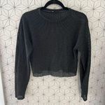 ZARA Gray Open Knit Cropped Sweater Photo 0