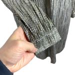 Sabina Musayev Agatha Metallic Gold Long Sleeve Mini Dress Neck Tie Size XXS Photo 6