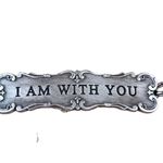 Vintage Silver Tone I Am With You Glass Beaded Stretch Bracelet Inspirational Photo 2