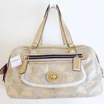 Coach NWT Metallic Gold Bonnie Linen Lurex Satchel Bag Photo 0