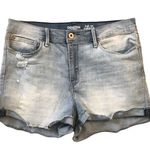 Levi's Denizen High Rise Shortie Short 17JR Distressed Denim Stretch Summer Photo 0