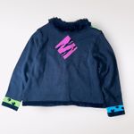 Jack B. Quick Vintage 90’s Beaded Feathered Cardigan Sweater Size XL Black Photo 2