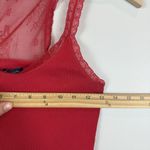 American Eagle Womens Lace Trim Cami M Pink Long Fitted Ribbed Elena Gilbert Y2K Photo 6