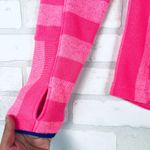 Avalanche  Women's Hoodie Pullover Striped Button Front Thumb Hole Pink‎ M Photo 4