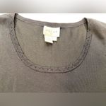 Oscar de la Renta Black Silk Knit tank top with bead detail, size Large Photo 3