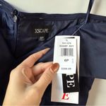 XScape  6334XP Off The Shoulder Organza Gown Navy Blue 6 Petite Photo 3