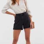 VERO MODA Black High Waist Denim Mom Shorts Photo 0