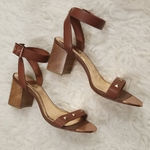 Ted Baker 💕💕 Biah Ankle Strap Studded Bow Block Heel Sandals Brown EU 39.5 NWT Photo 5