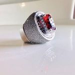 JTV Sterling Silver Statement Ring Red Photo 0