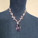 Pale Pink Glass Crystal BEAD necklace with Earrings Set Photo 4