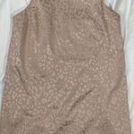 Topshop  | Beige Satin Leopard Print Shift Dress | Size 6 Photo 0