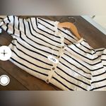 Gap  Classic Striped Sweater Cardigan size large blk & white 100% cotton vintage Photo 5