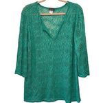 Jordan Taylor  Green V Neck Mesh Knit Swim Coverup Photo 0