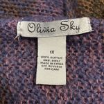 Olivia Sky Women’s purple striped open front waterfall cardigan sweater size 1x Photo 5