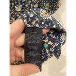 Tory Burch  Shirt Womens Size Small Blue Multicolor Floral Ruffle Flutter Sleeve Photo 3