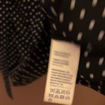 Rebecca Minkoff Polka Dot Deep V Neck Tie Long Sleeve Blouse Black White Small Photo 8