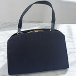 Vintage Garay Black Evening Bag Purse Gold Photo 0