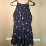 Maison Jules WOMENS DRESS SIZE 4 NAUTICAL THEME FLARE LINED NAVY BLUE Photo 3