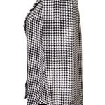 Ann Taylor Houndstooth Ruffle Neck Button Up Blouse Retro Cowgirl Small Photo 2