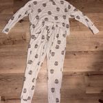 Pink Rose  Grey Skull Print Loungewear Set Photo 0