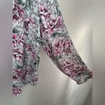 Torrid Size 1 Georgette Bow Tie Blouse Top Floral Print with Peonies Photo 7