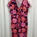 Boden Pink Floral Empire Waist Jersey Midi Dress Sz.14R Size 14 Photo 0