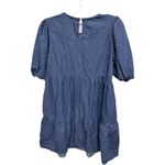 Boohoo Cottagecore Chambray Puff Sleeve Faux Denim Style Dress Size 6 Country Concert Photo 3
