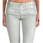 AG Adriano Goldschmied Adriano Goldschmied Silver Metallic Leggings Extreme Skinny Size 28R Photo 4