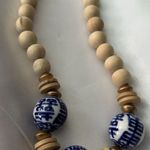 Hazel Chinoiserie & Painted Wood Necklace in Ivory Photo 0