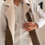 BB Dakota Jack by  Women’s Vest Brown Faux Shearling Sherpa Size Large Photo 0