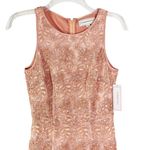 NWT Katherine Kelly Lace Dress Sheath Mesh Overlay Sequin in Peach Pink Size 2 Photo 6